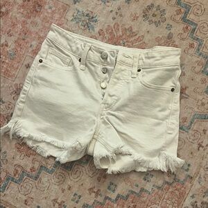 Old Navy Cream Frayed Jean Shorts
